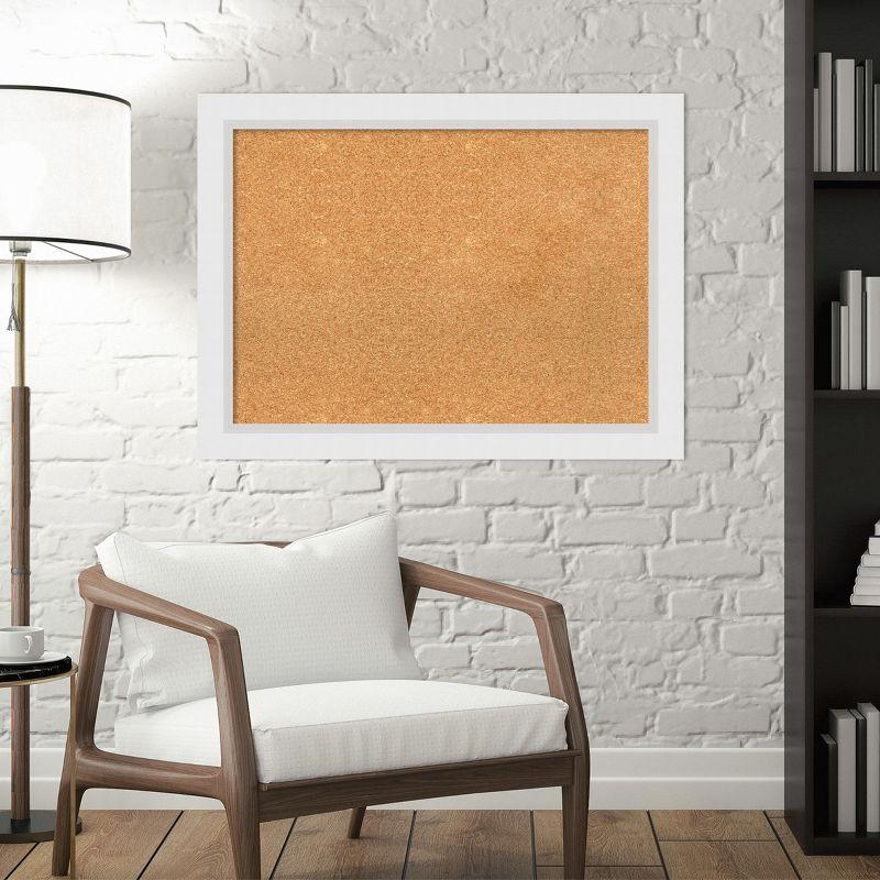 Amanti Art Natural Cork Board Wood Framed Blanco White Bulletin Board 32 in. x 24 in.