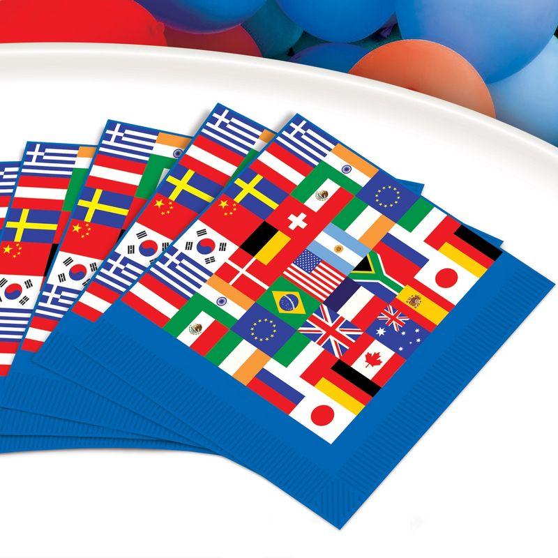 Beistle International Flag Luncheon Napkins