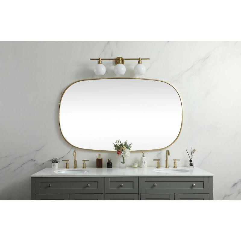 Brass Finish Full Length Rectangular Bathroom Mirror