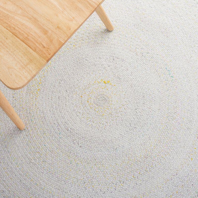 Braided BRD804 Hand Woven Area Rug - Ivory/Yellow - 3' round - Safavieh.