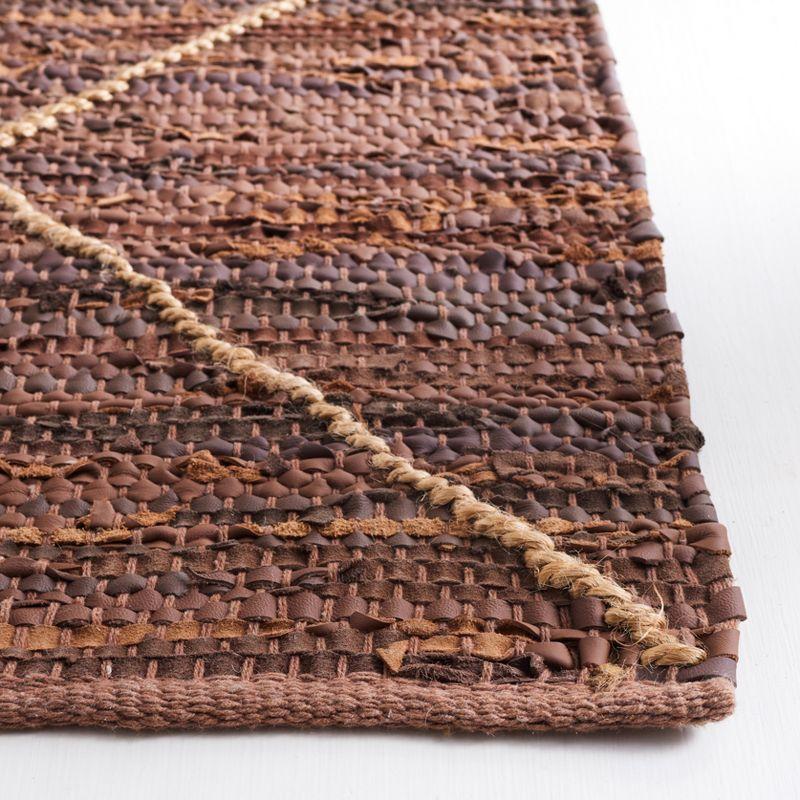 Safavieh Vintage Leather Hand Woven 75% Leather, 15% Jute, And 10% Cotton Geometric Rug