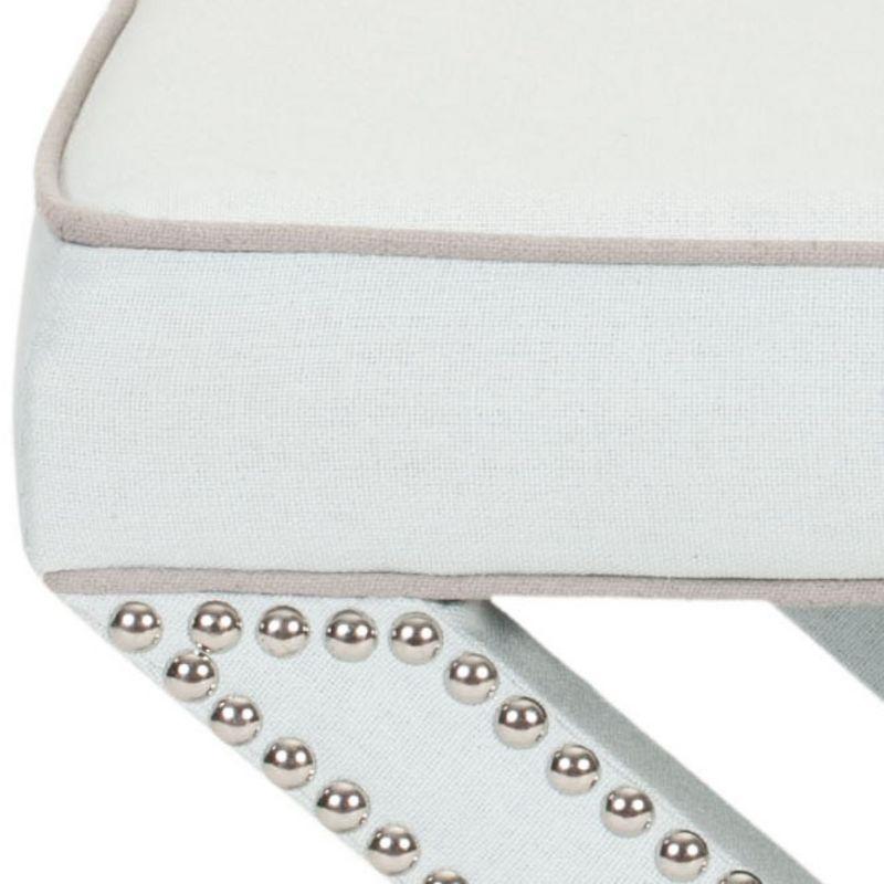 Palmer Ottoman With Silver Nailhead - MCR4589 - Robins Egg Blue - Safavieh