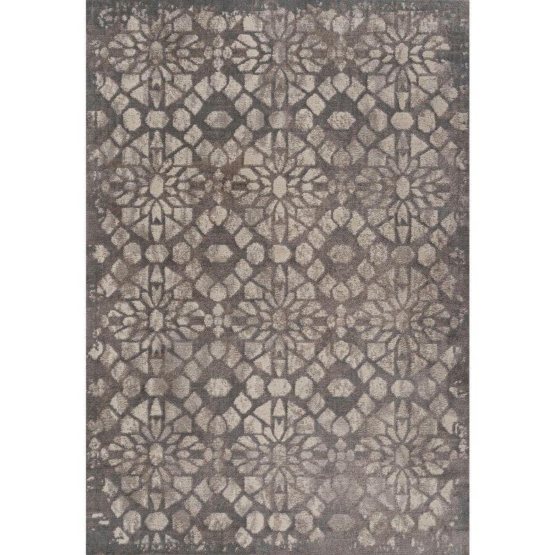 Roma Ornate Geometric Tile Area Rug  - JONATHAN Y