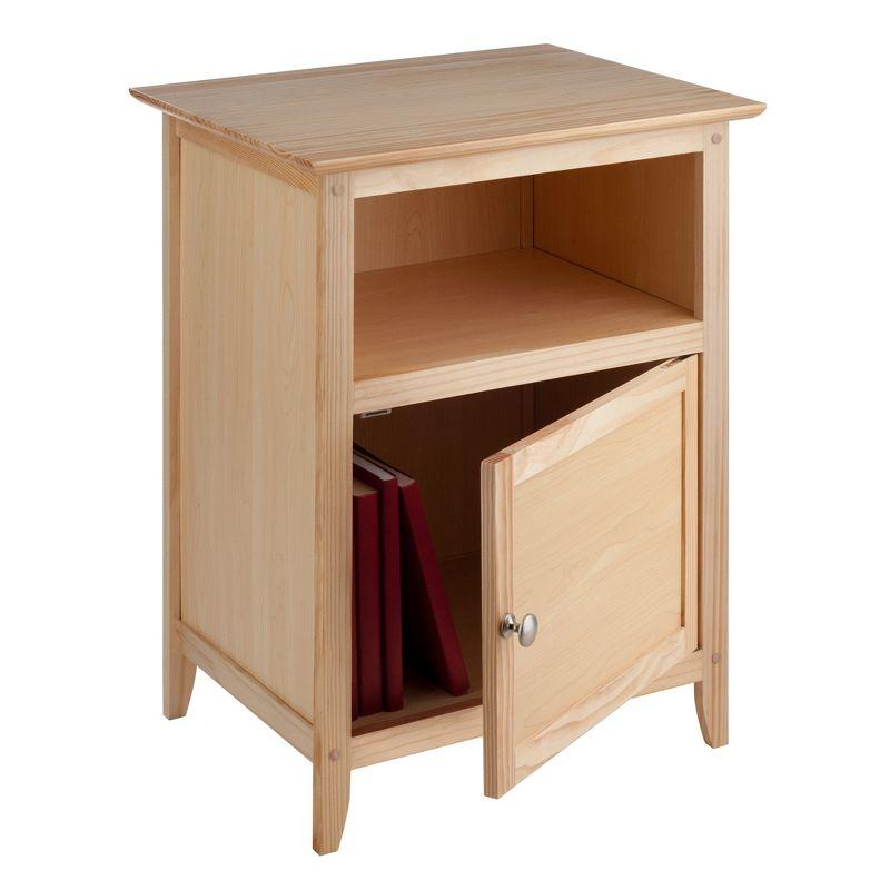 Winsome Henry Nightstand Natural: Bedside Table with Cabinet Door, Wood Veneer, MDF Frame, Assembly Tools Provided