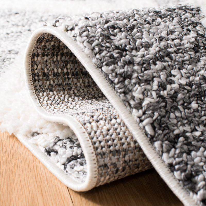 Moroccan Tassel Shag MTS664 Power Loomed Indoor Accent Rug - Grey/Ivory - 4'x4' - Safavieh