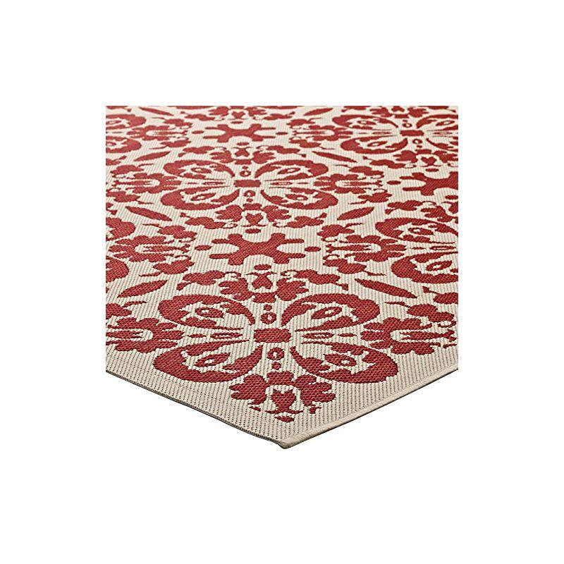 Modway Ariana Vintage Floral Trellis 4x6 Indoor and Outdoor Area Rug
