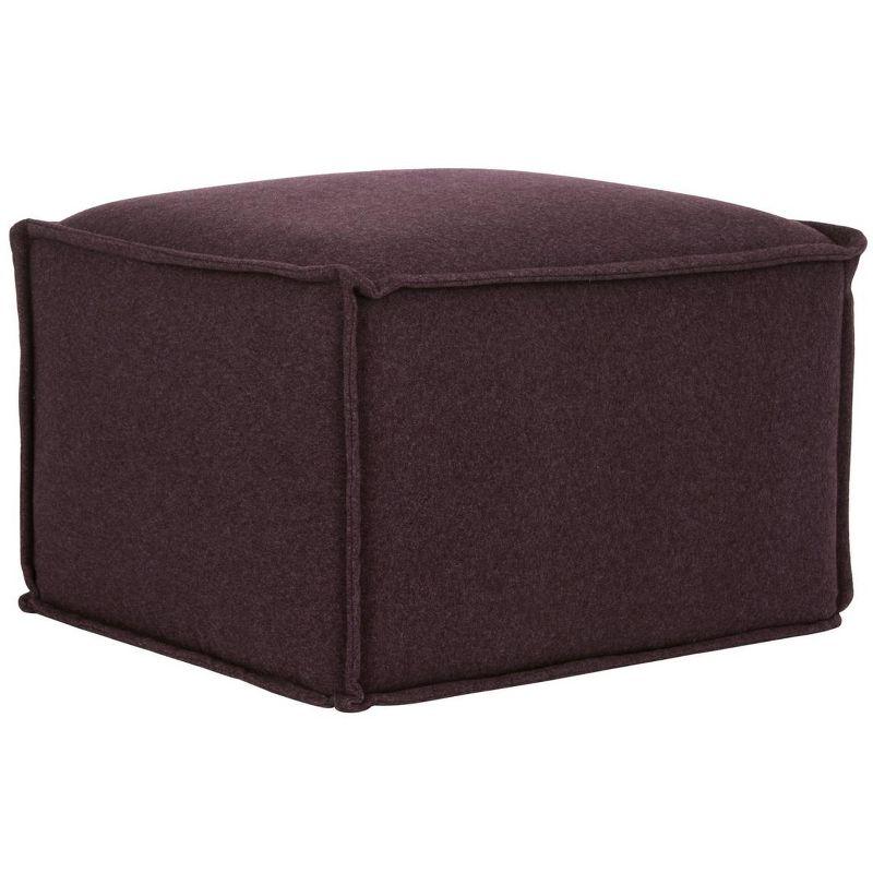 Plum Chic 25" Transitional Felted Wool Pouf Ottoman