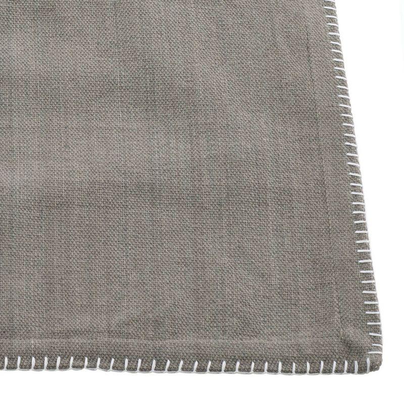 4pk Gray Celena Whip Stitched Design Placemat 13"x19" - Saro Lifestyle: Cotton, Rectangle, Spot Clean, Set for Dining Table