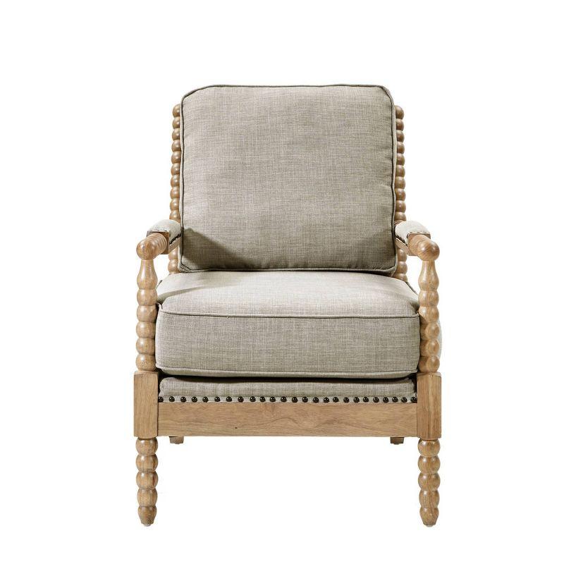 Donohue Light Grey Solid Wood Nailhead Trim Accent Chair