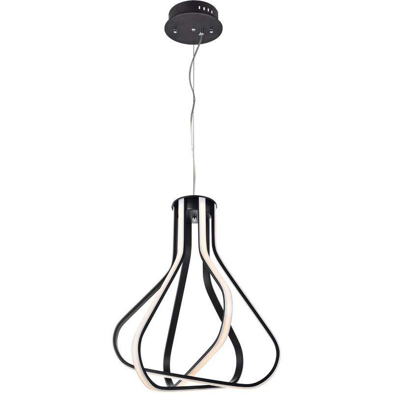 Elegant Lighting Dahlia 3 light in Black Pendant