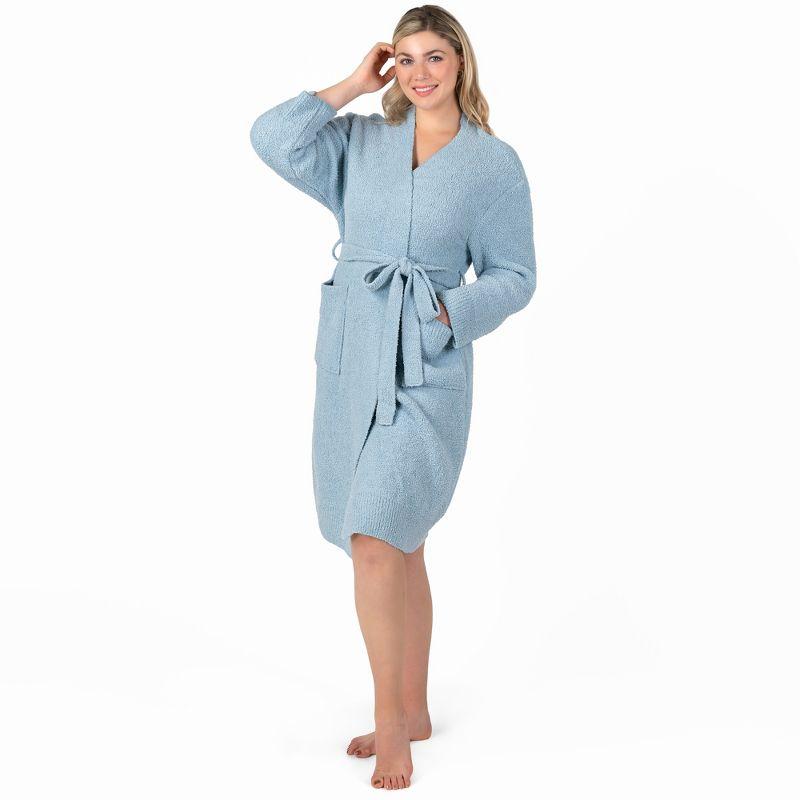 PAVILIA Premium Womens Plush Robe, Super Soft Fuzzy Bathrobe, Cozy Spa Robe with Pockets for Women