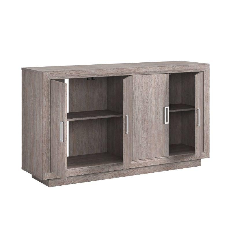 Ashen Oak 58" TV Credenza with Adjustable Shelves