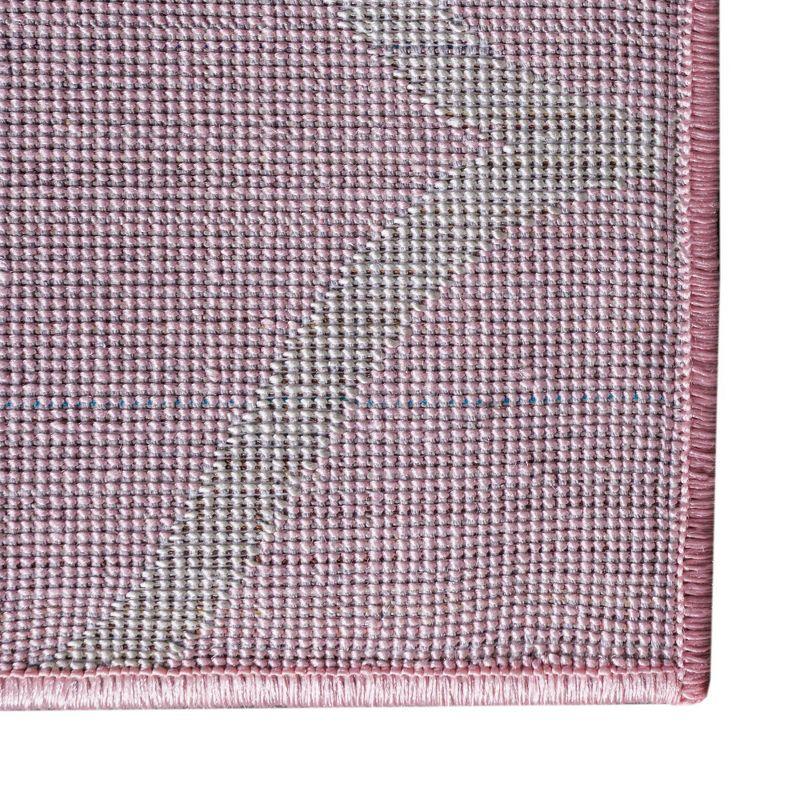 Unique Loom 4' 0 x 6' 0 Trellis Frieze Rounded Light Pink Area Rug