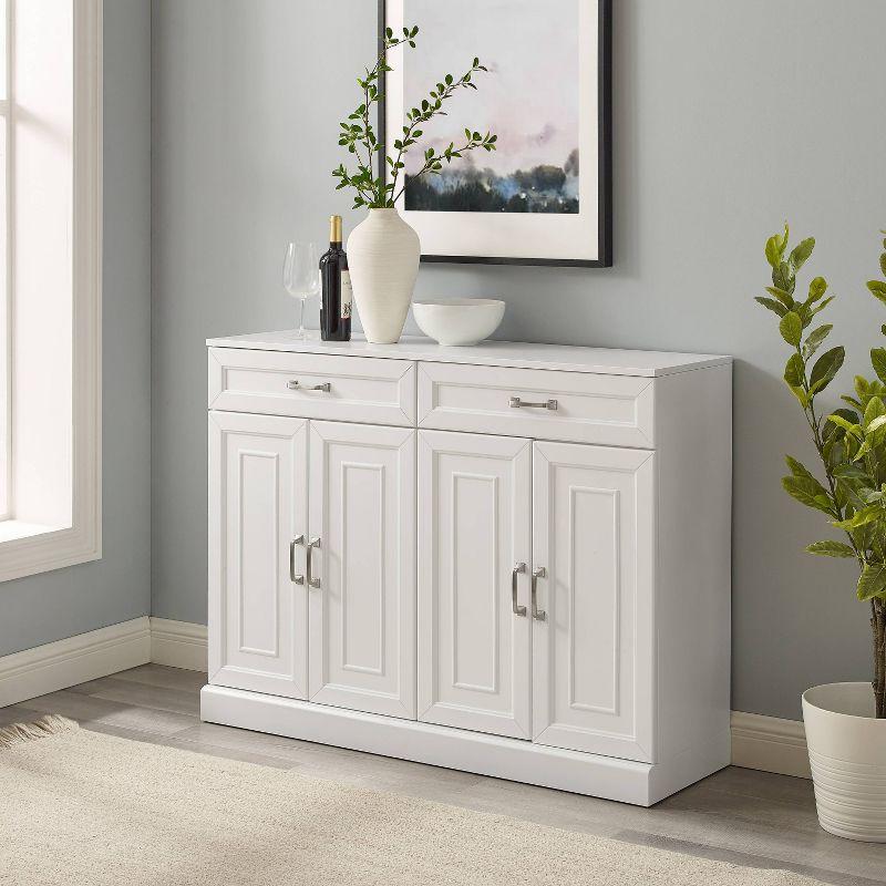 Stanton Sideboard White - Crosley: Adjustable Shelves, 2 Drawers, Traditional Farmhouse Design