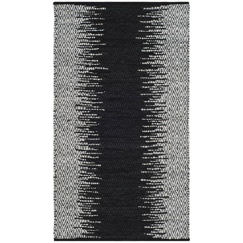 Vintage Leather VTL389 Hand Woven Indoor Accent Rug - Light Grey/Black - 3'x5' - Safavieh.