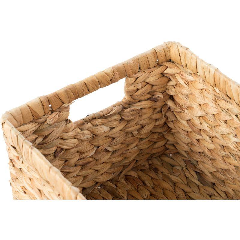 Rustic Water Hyacinth Wicker Rectangular Storage Basket Set