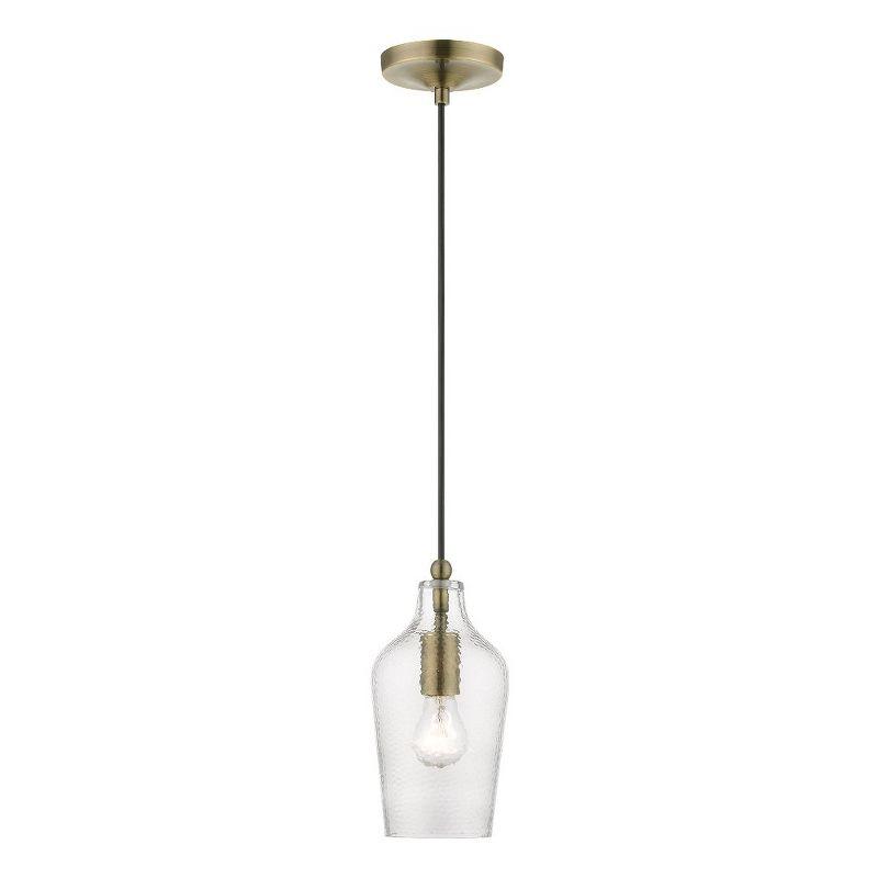 Avery Mini Pendant in Antique Brass with Clear Glass