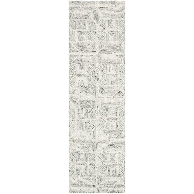 Abstract ABT763 Handmade Indoor Runner - Light Green - 2'-3"x8' - Safavieh