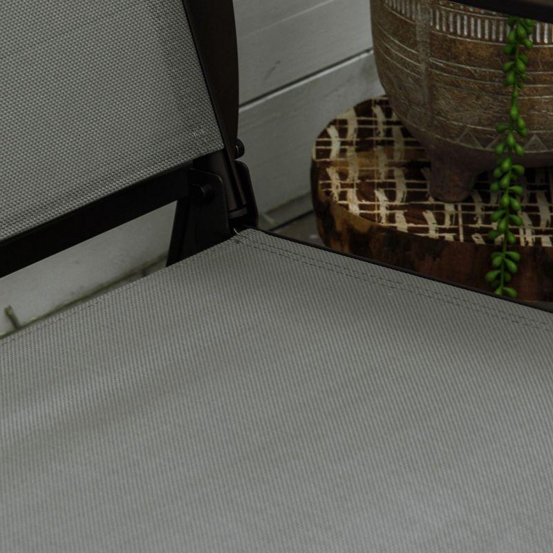 Outsunny 47" Outdoor Double Glider Bench for 2 Person, Patio Glider Armchair Swing Chair for Backyard with Mesh Seat and Backrest, Mixed Gray