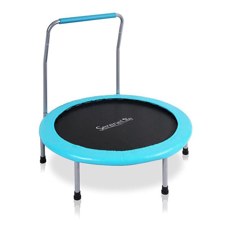 36-Inch Blue Springless Kids' Trampoline with Handlebar