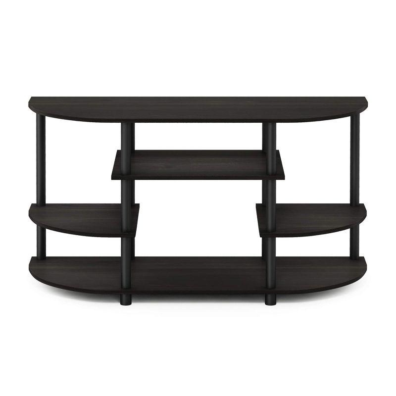 Espresso Black Corner TV Stand with Shelves