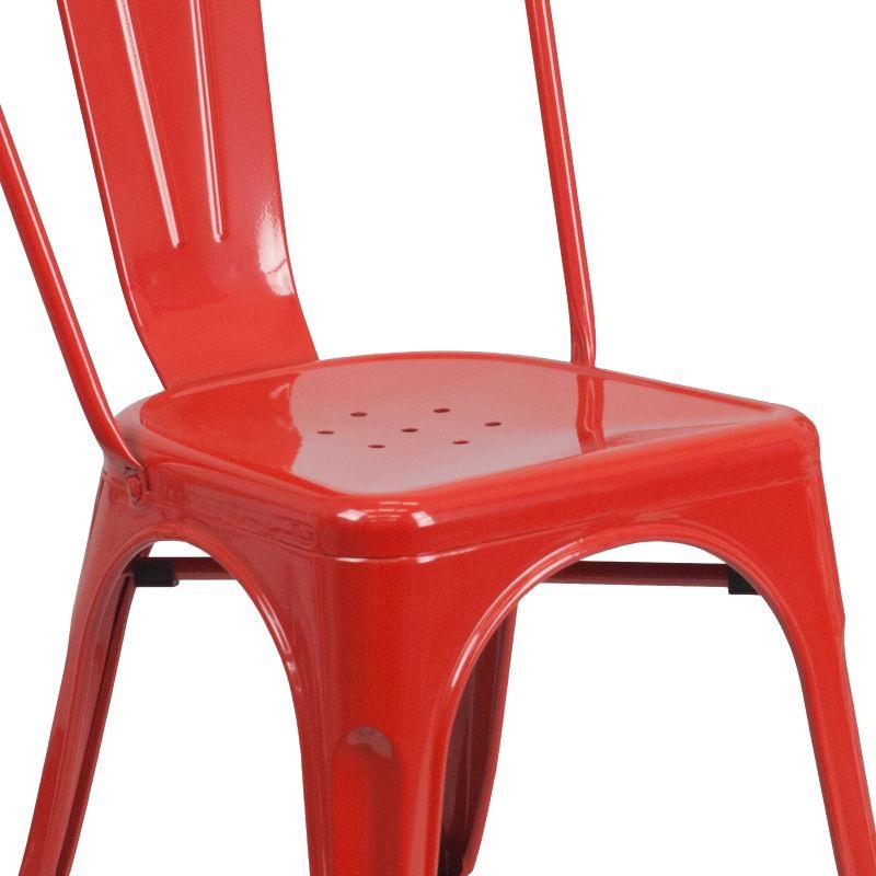 Emma Red Metal Indoor-Outdoor Stackable Dining Chair