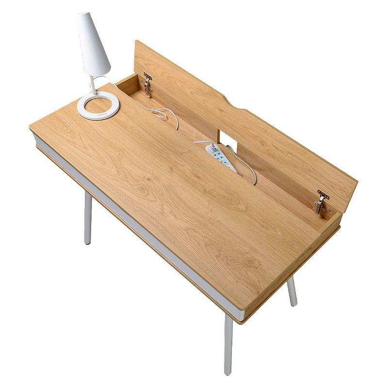 Modern Multi Storage Computer Desk with Cable Management - Techni Mobili: Laminated, Steel Legs