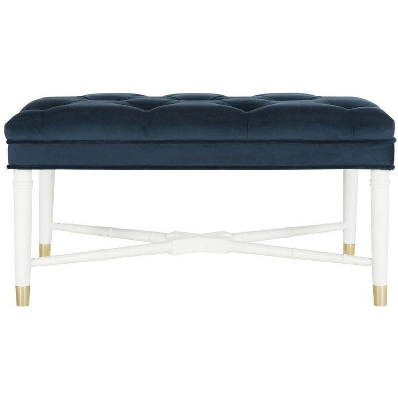 Rory Contemporary Tufted Bench - Navy - Safavieh