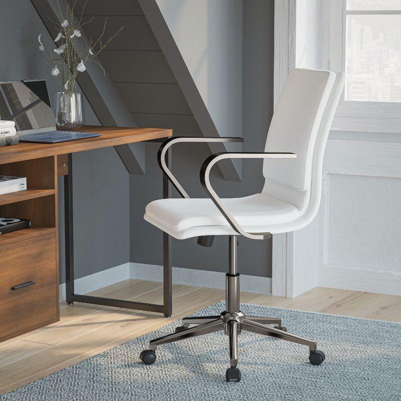 Flash Furniture Mid-Back Designer Upholstered Swivel Executive Office Chair with Armrests by Flash Furniture