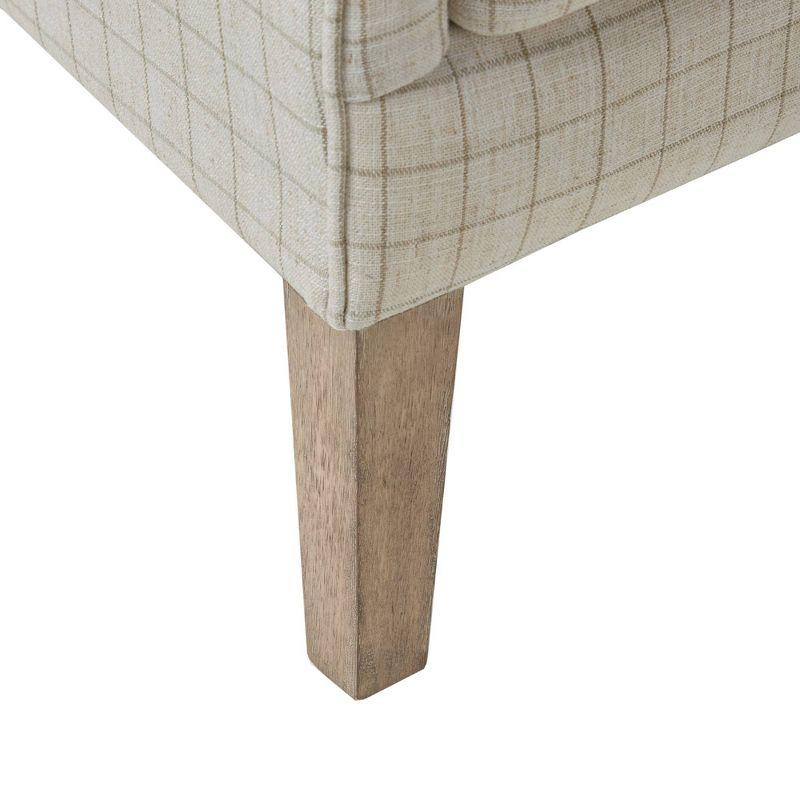 Madison Park Aria Swoop Upholstered Wing Chair Linen: Polyester, Removable Cushions, Wood Legs