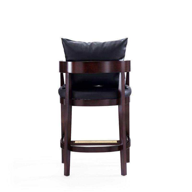 Ritz Beech Wood Counter Height Barstool Black - Manhattan Comfort: Gold Footrest, Upholstered, No Assembly Required