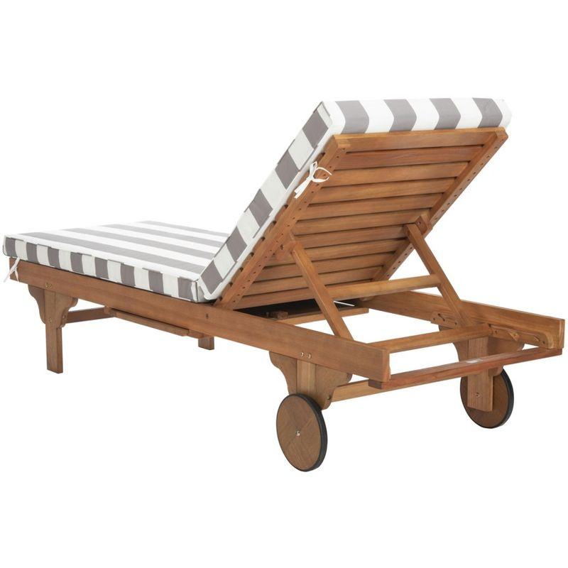 Newport Lounge Chair - Outdoor - PAT7022 - Natural/Grey Striped -Safavieh