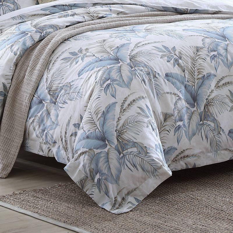 Blue Cotton Full/Queen Tropical Duvet Cover Set