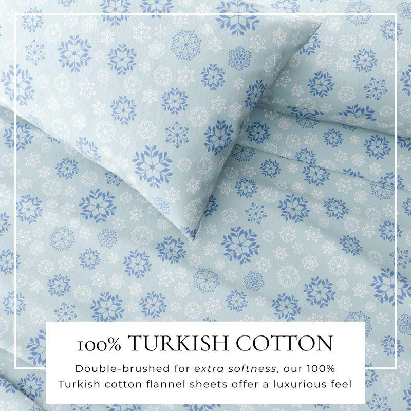 100% Turkish Cotton Holiday Printed Flannel Sheet Set