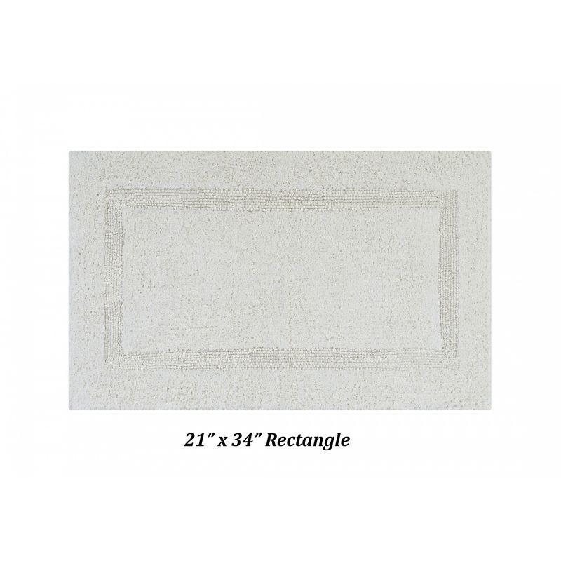 Better Trends Lux 100% Cotton Tufted Solid Reversible Bath Rug Set 3 PC (20" x 20" | 21" x 34" | 20" x 60") - Ivory