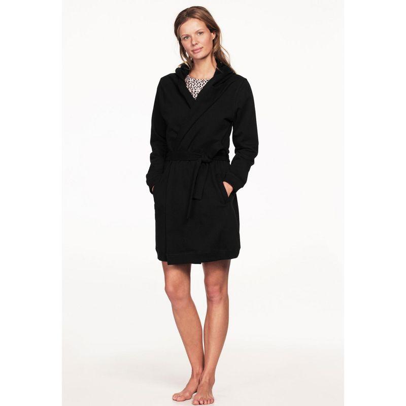 ellos Plus Size Hooded Fleece Robe - 1X, Heather Grey