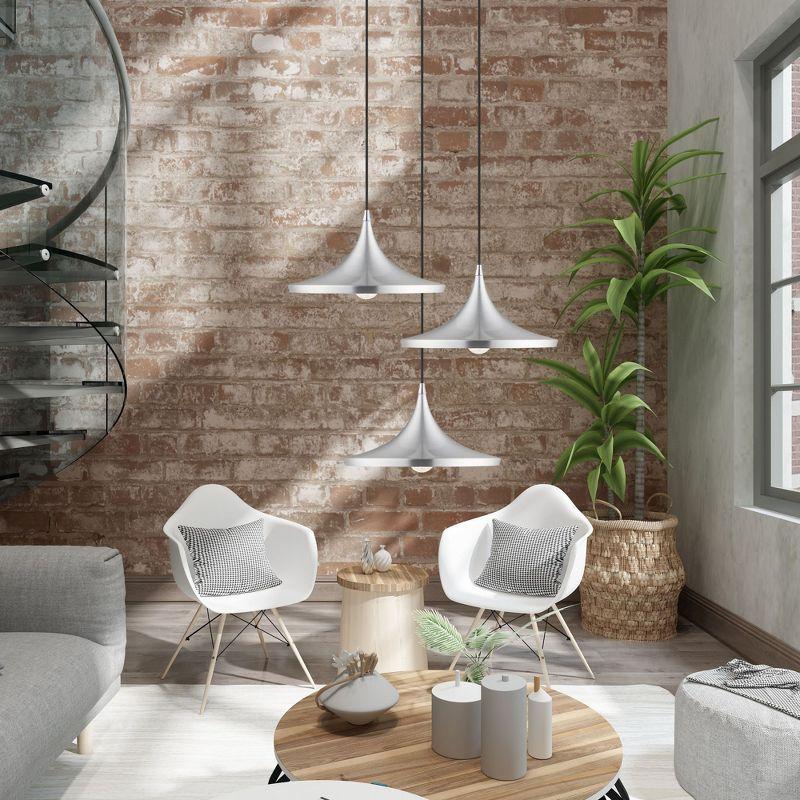 Livex Lighting Metal Shade 1 - Light Chandelier in  Brushed Aluminum