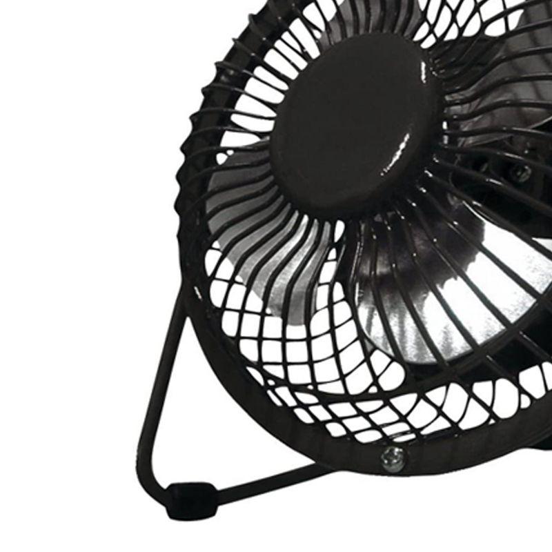 Optimus 4" Black Metal Personal Desk Fan