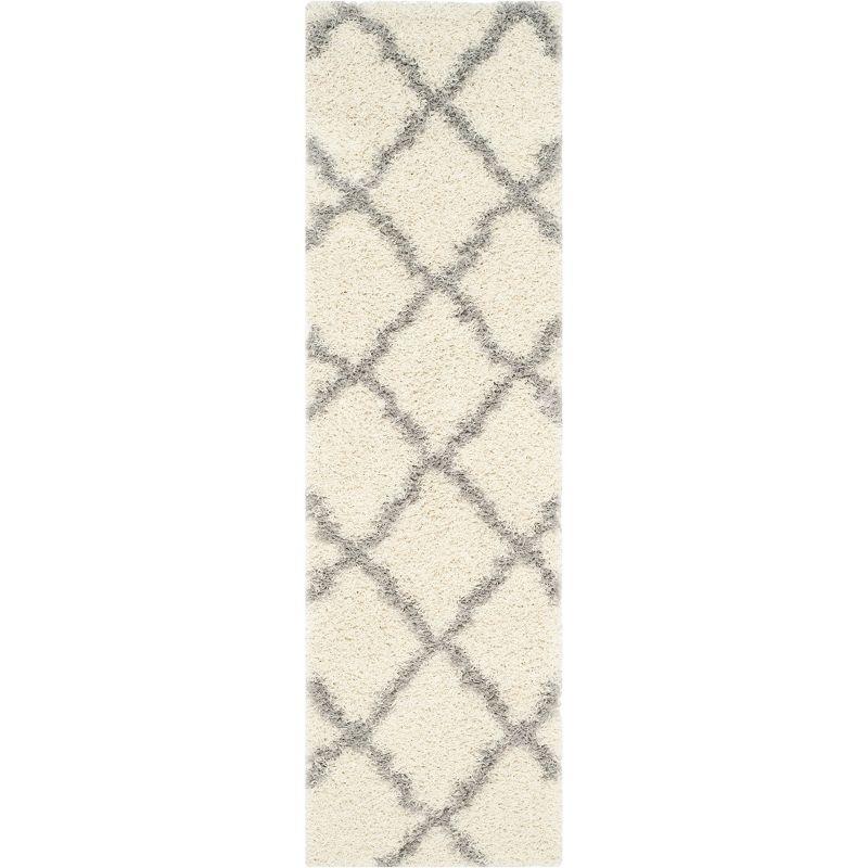 Dallas Shag SGD257 Power Loomed Runner Rug - Ivory/Grey - 2'3"x14' - Safavieh.