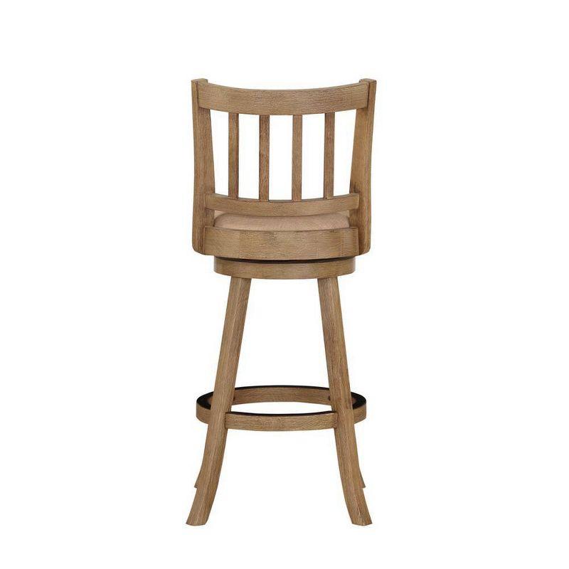 Driftwood Gray and Oatmeal Swivel Backless Barstool