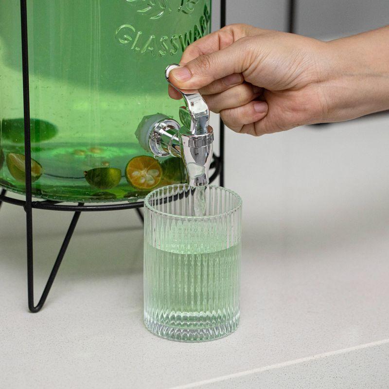 Basicwise Basicwise 1.6-gallon Glass Drink Dispenser With Stainless Steel Spigot – Water And Juice Container, Lemonade Stand, Beverage Dispenser For Parties, Weddings, Birthdays, And Family Business Meetings