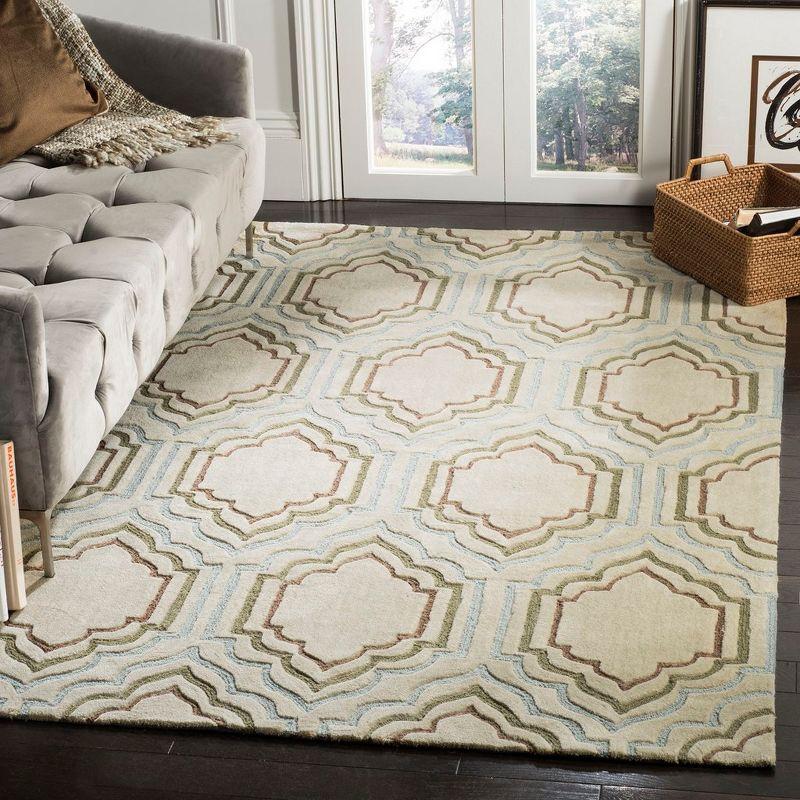 Ivory Elegance Hand-Tufted Rectangular Synthetic Rug