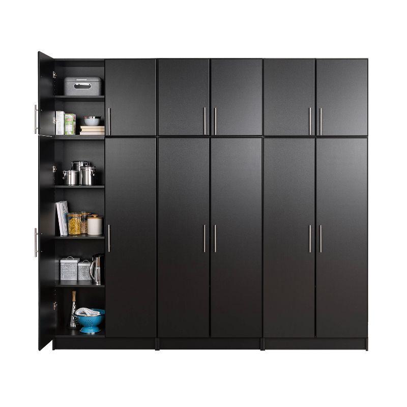 96" Elite with 6 Storage Cabinet Set Black - Prepac: MDF Laminated, 12 Shelves, Garage & Room Organizer