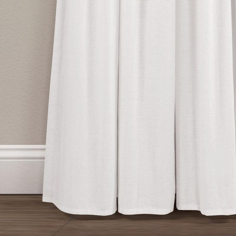 Lush Decor Linen Button Cotton Blend Blackout Thermal Rod Pocket Single Curtain Panel