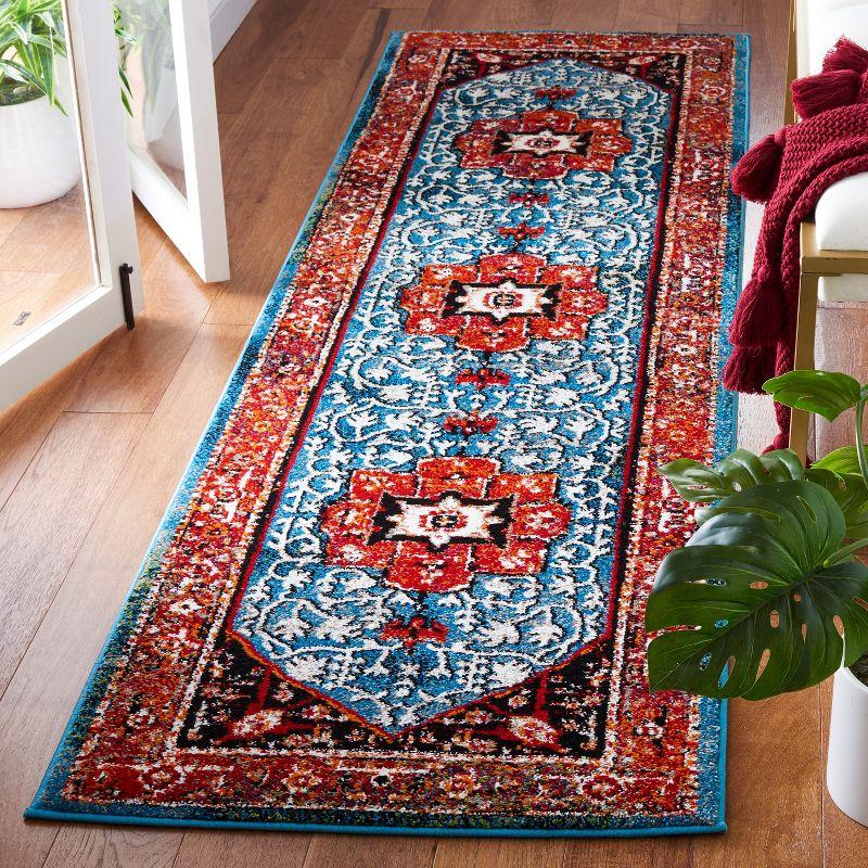 Vintage Hamadan VTH259 Power Loomed Runner Rug - Red/Blue - 2'3"x8' - Safavieh.