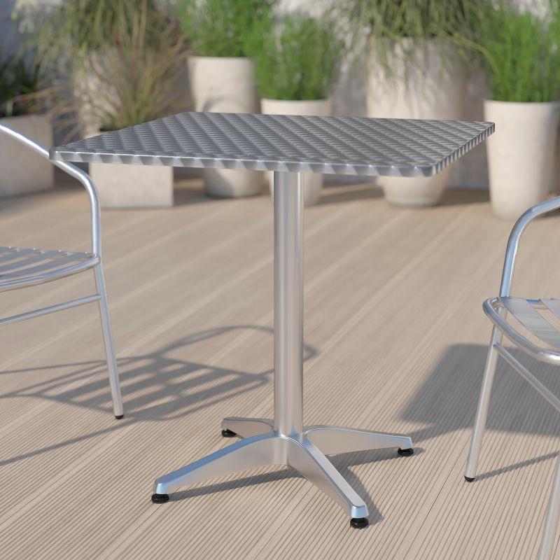 Flash Furniture Mellie 27.5'' Square Aluminum Indoor-Outdoor Table with Base