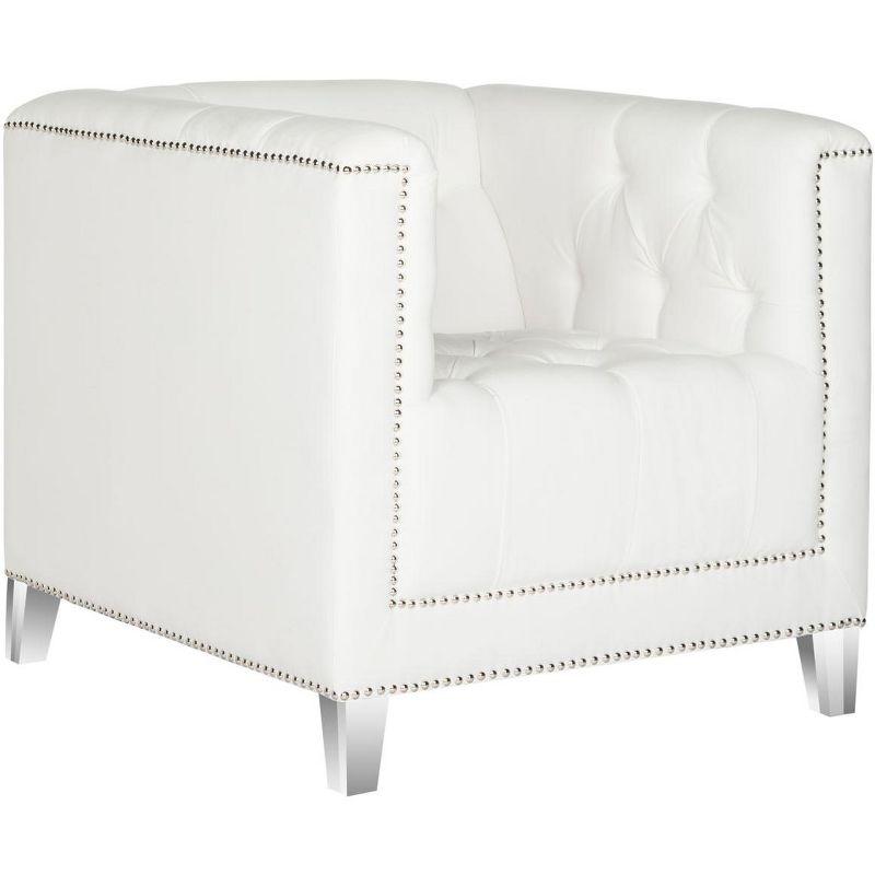 Hollywood Glam Tufted Acrylic Club Chair/White  - White/Clear - Safavieh