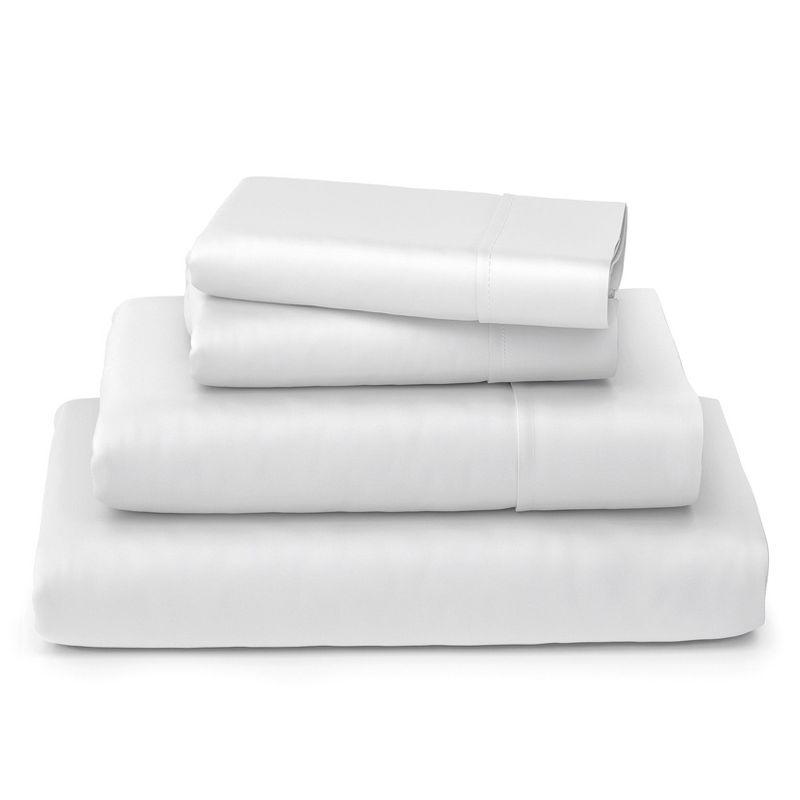 California King White Organic Cotton Bamboo Sheet Set