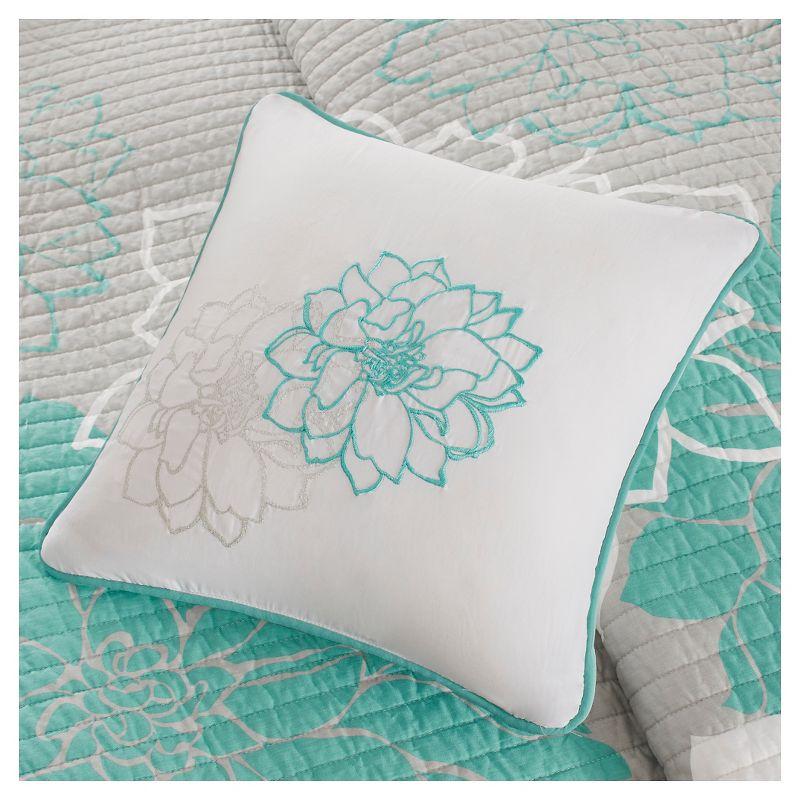 Madison Park Lola Floral 6 Piece Reversible Cotton Quilt Set