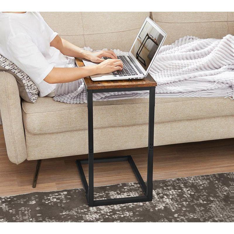 VASAGLE C-Shaped End Table, Small Side Table for Couch, Sofa Table with Metal Frame for Living Room, Bedroom, Bedside